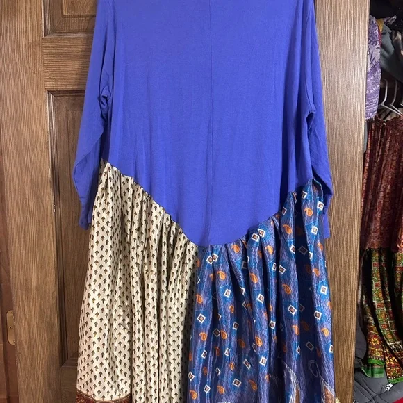 The Morgan Factory Blue Mixed-Print Boho Tunic - Picture 5 of 6